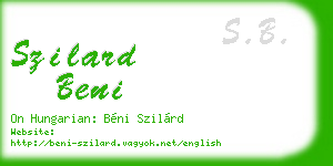szilard beni business card