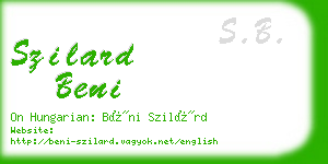 szilard beni business card